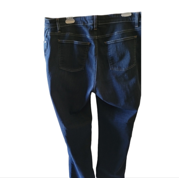 Eileen Fisher Med/Dark Wash 5 Pocket Denim Blue Jeans Plus Size 16W Straight Leg - Picture 2 of 6